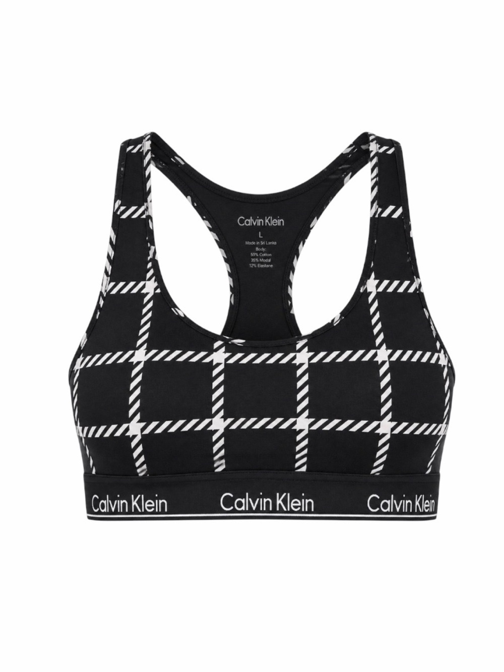 Calvin Klein Modern Cotton Bralette L Window Pane Black